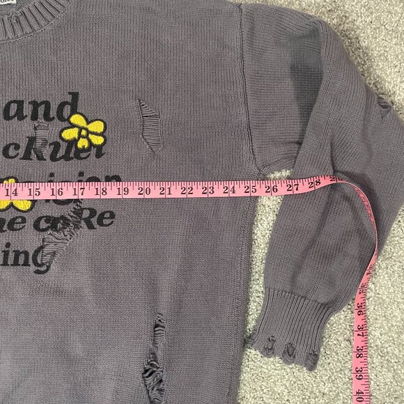 Harsh And Cruel Sweater Men XL Ripped Graphic Waste Land 100% Cotton Streetwear - Picture 8 of 11